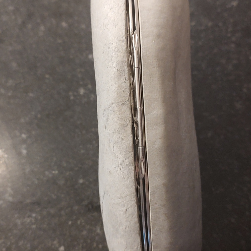 Bottega Veneta Frame Chain Clutch Pebble Rock Mini Stone Bag-Used- Grey - Picture 13 of 14